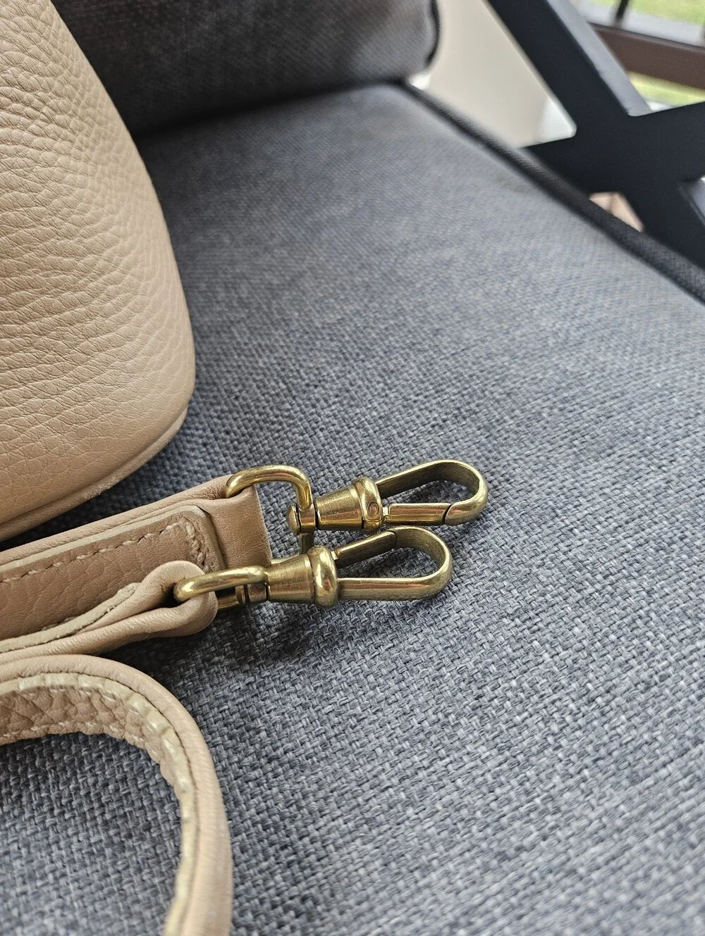 Coach Beige Leather Satchel with Removable Strap
